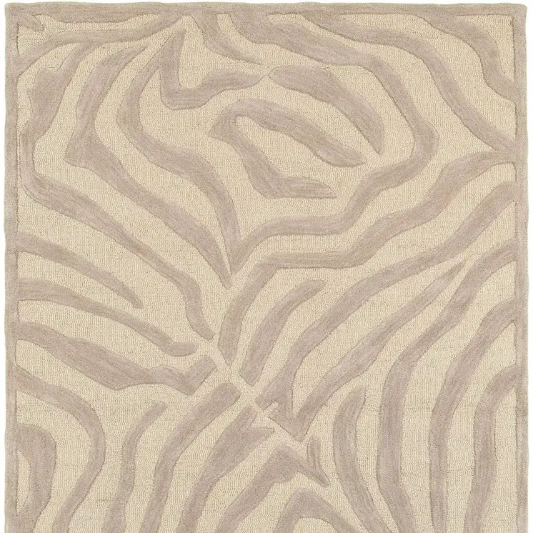 8’ x 10' Taupe Zebra Pattern Area Rug