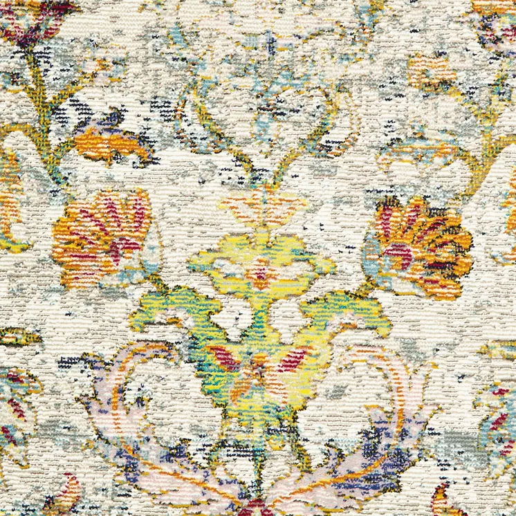 4' X 6' Beige Abstract Garden Area Rug