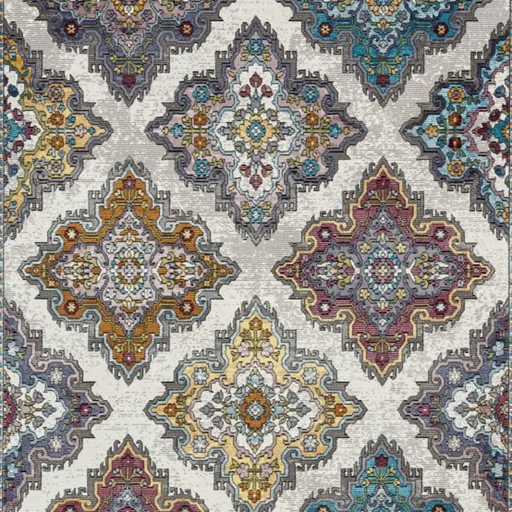 8' X 10' Blue Traditional Floral Motifs Area Rug