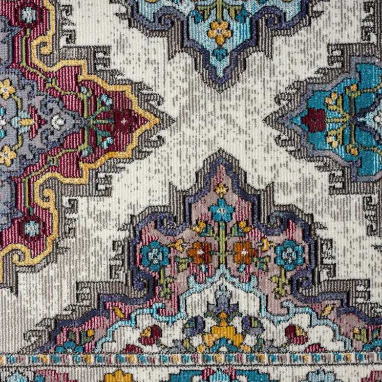 8' X 10' Blue Traditional Floral Motifs Area Rug