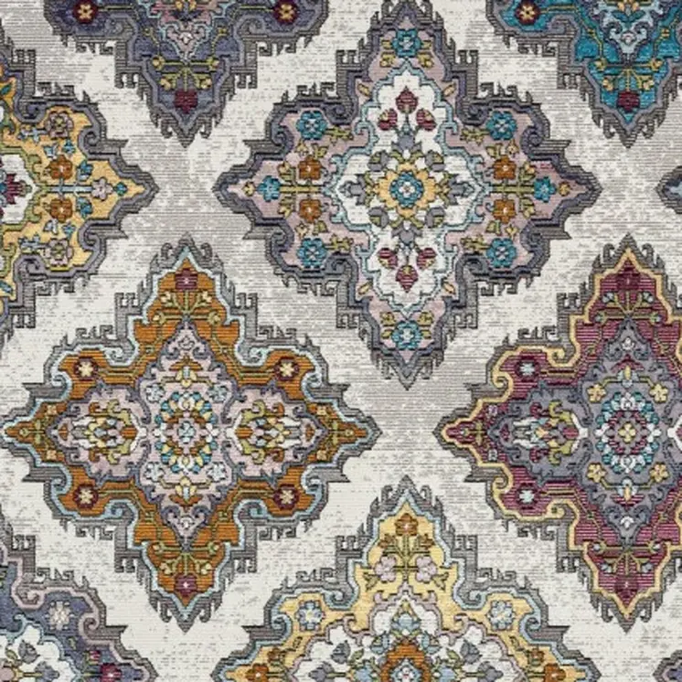 8' X 10' Blue Traditional Floral Motifs Area Rug