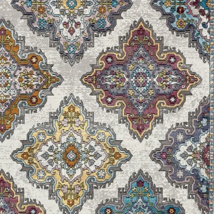 8' X 10' Blue Traditional Floral Motifs Area Rug