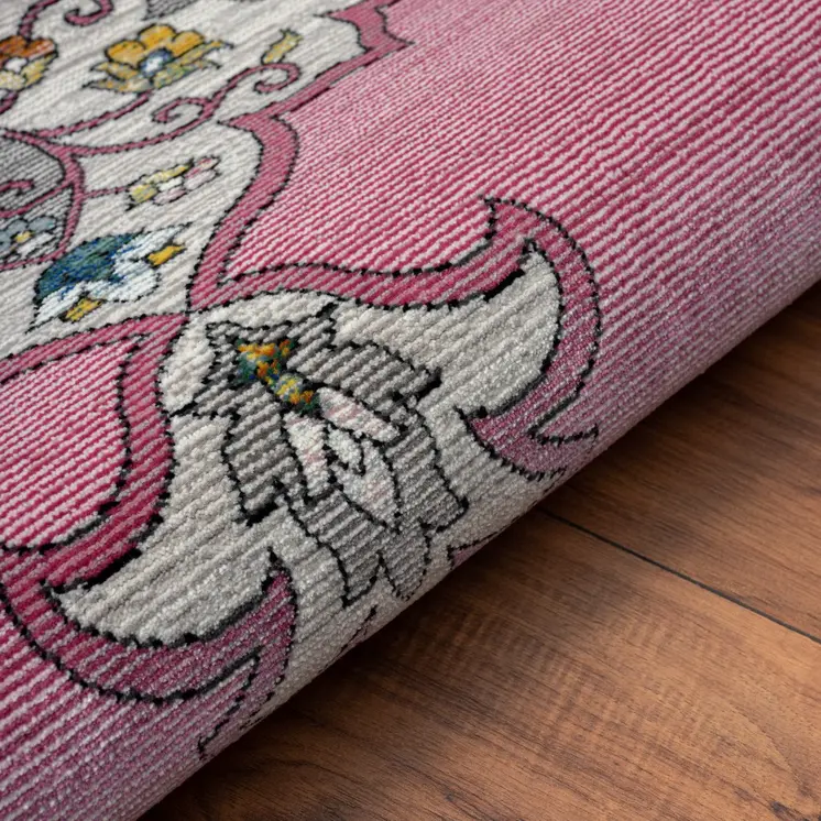 8' X 10' Pink Traditional Medallion Area Rug