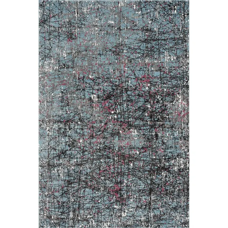 8' X 10' Blue Chaotic Strokes Area Rug
