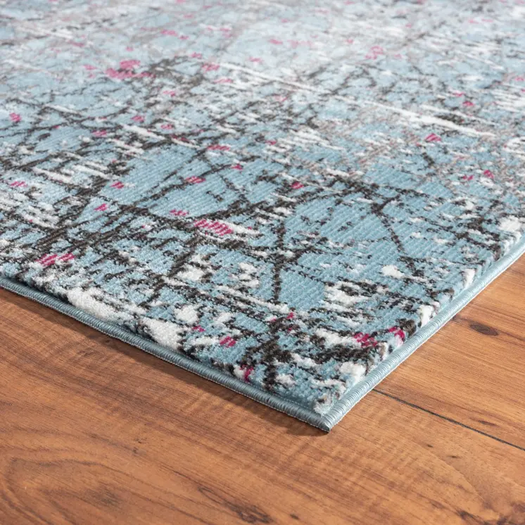 8' X 10' Blue Chaotic Strokes Area Rug