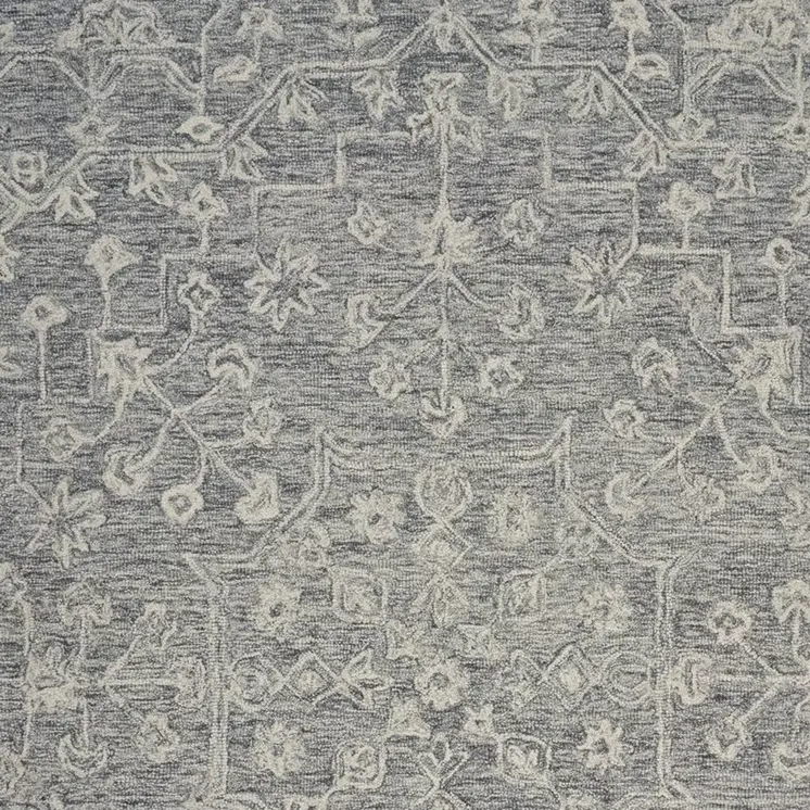 5' X 7' Gray Floral Finesse Area Rug