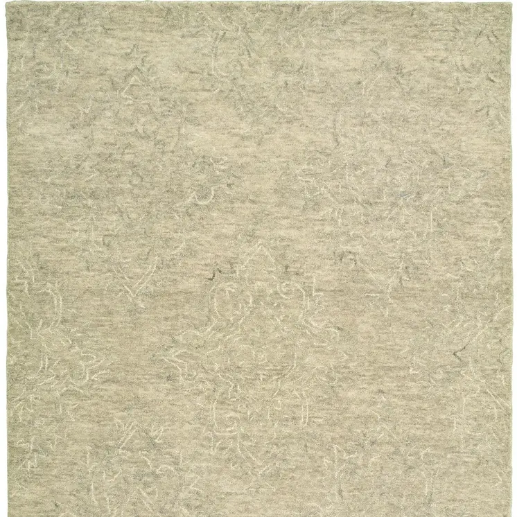 9' X 12' Light Green Floral Paradise Area Rug
