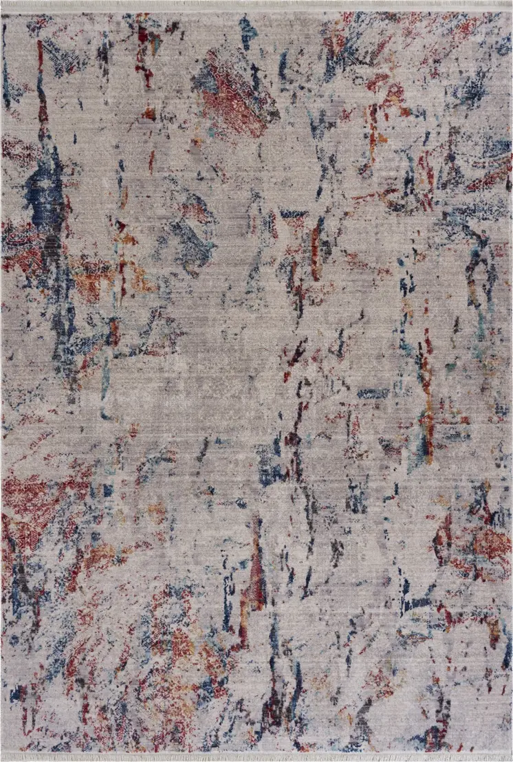 8' X 10' Orange and Ivory Medallion Area Rug