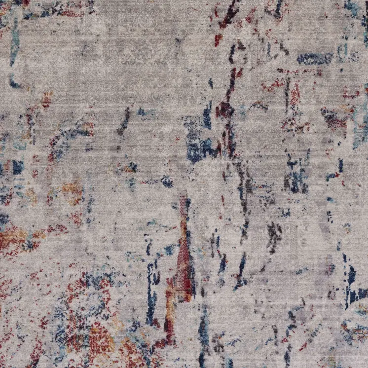 8' X 10' Orange and Ivory Medallion Area Rug
