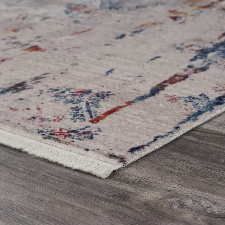 8' X 10' Orange and Ivory Medallion Area Rug