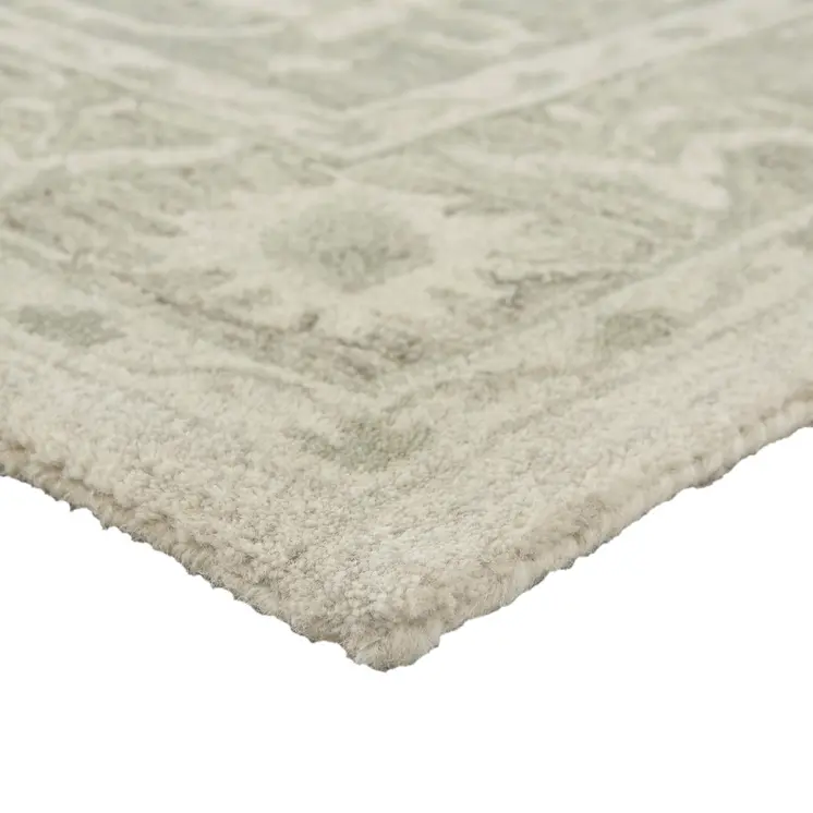 9' X 12' Green Wool Hand Tufted Area Rug