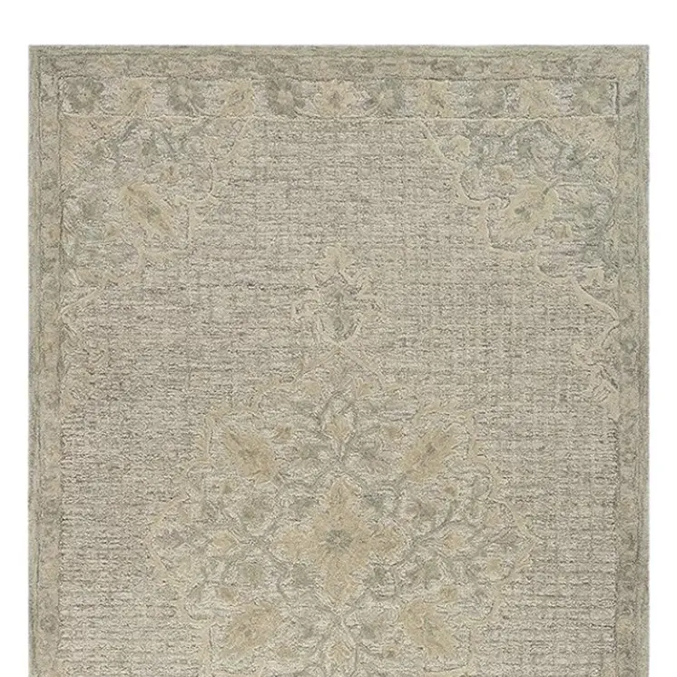 5' X 8' Beige Wool Handmade Area Rug