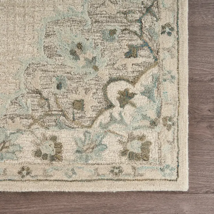 9' X 12' Ivory Wool Handmade Area Rug