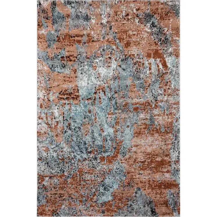 8' X 10' Rustic Brown Abstract Area Rug