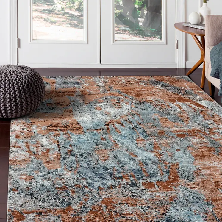 8' X 10' Rustic Brown Abstract Area Rug