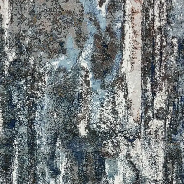 8' X 10' Shades of Blue and Gray Abstract Marble Area Rug