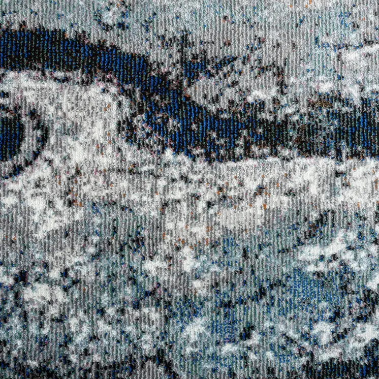 8' X 10' Shades of Blue and Gray Abstract Marble Area Rug