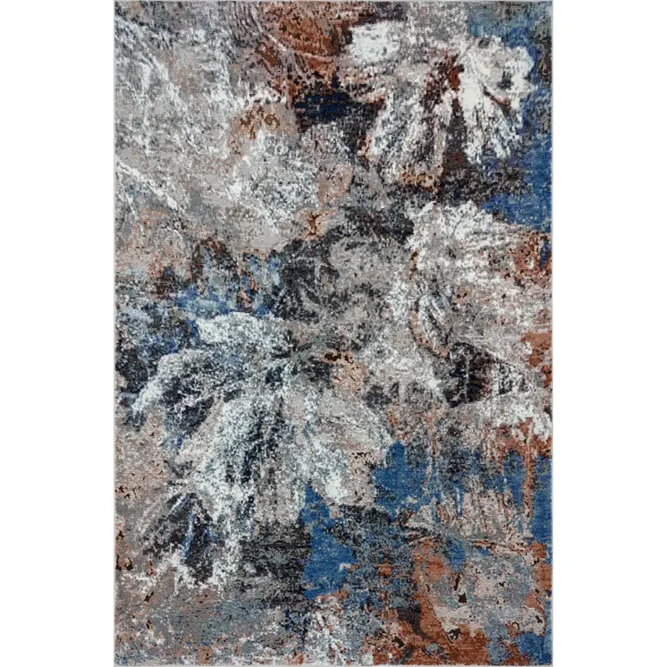 8' X 10' Gray Abstract Foliage Area Rug