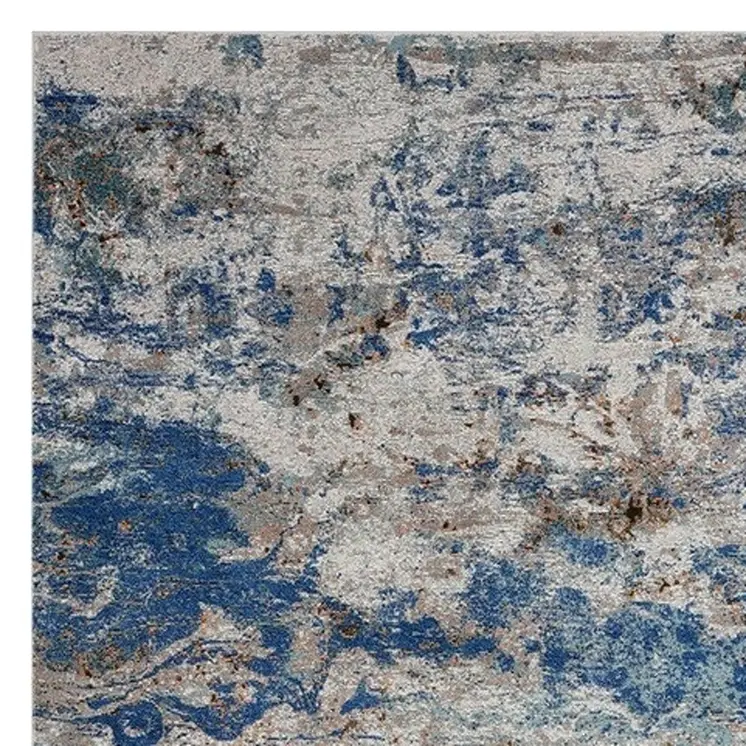 5' X 8' Blue and Gray Abstract Earth Area Rug
