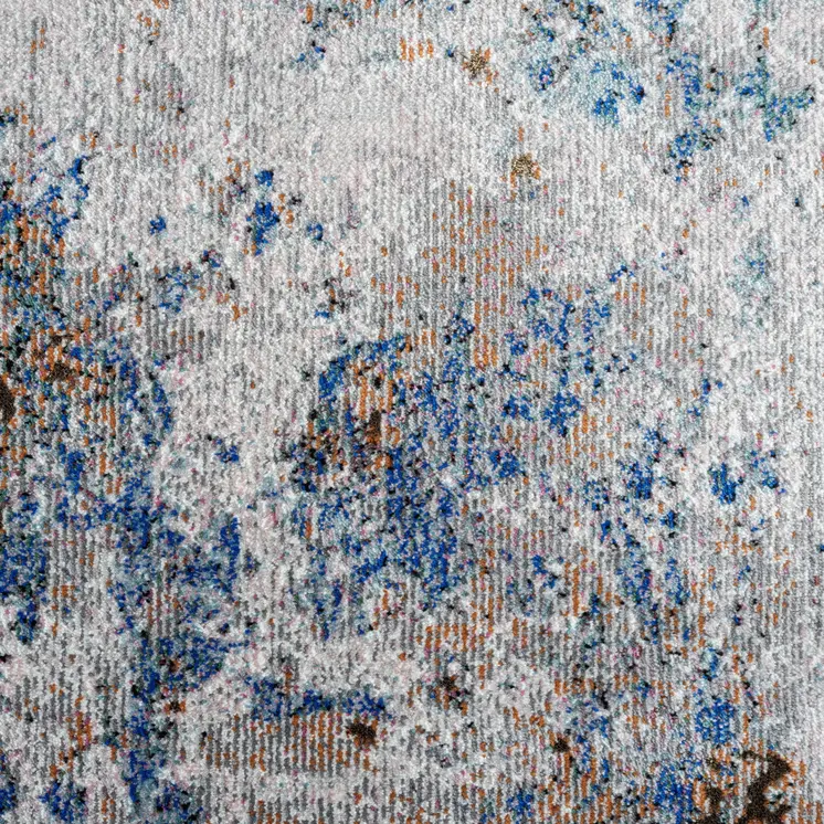 5' X 8' Blue and Gray Abstract Earth Area Rug
