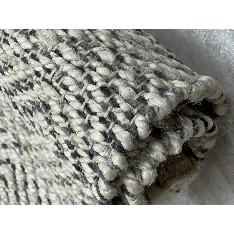2' X 5' Tan And Gray Jute Hand Woven Area Rug