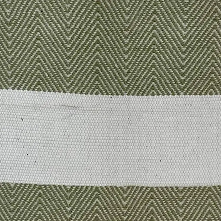 2' X 4' Green And White Hand Woven Area Rug