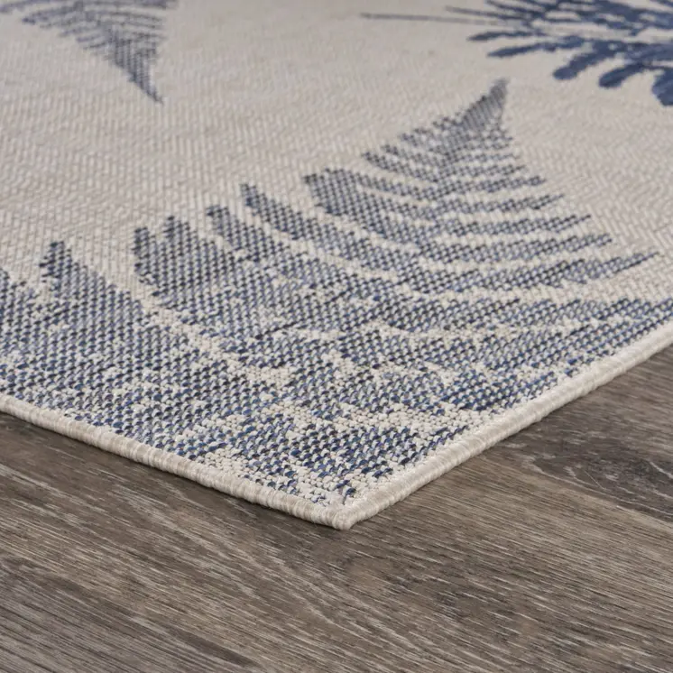 8' X 10' Blue And Gray Indoor Outdoor Area Rug
