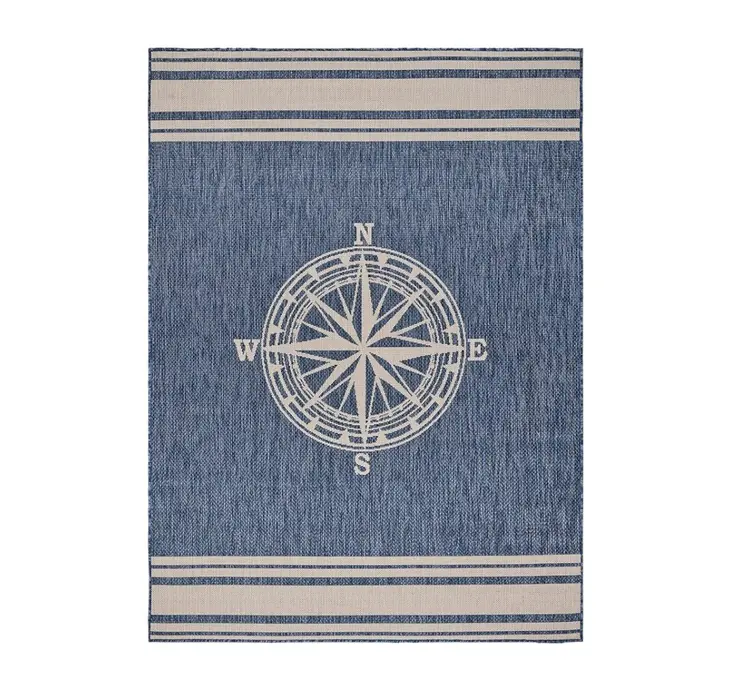 8' X 10' Blue And Gray Indoor Outdoor Area Rug