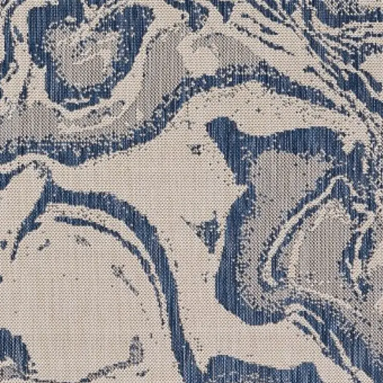 3' X 5' Blue And Gray Indoor Outdoor Area Rug