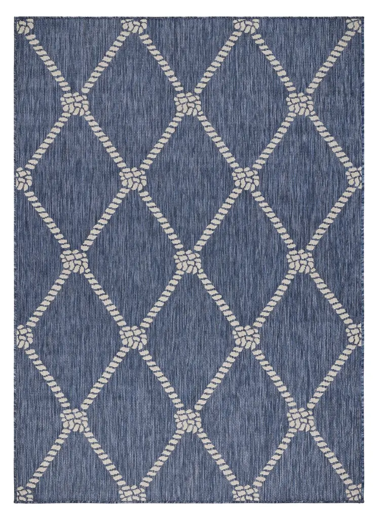 3' X 5' Blue And Gray Indoor Outdoor Area Rug