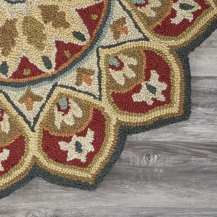 6' Red Wool Hand Tufted Round Rug