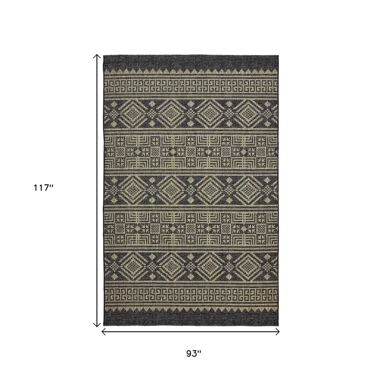 8' X 10' Brown And Black Indoor Outdoor Area Rug