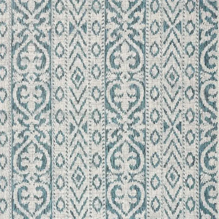 8' X 10' Blue And White Indoor Outdoor Area Rug