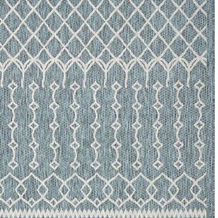 3' X 5' Blue And Gray Indoor Outdoor Area Rug