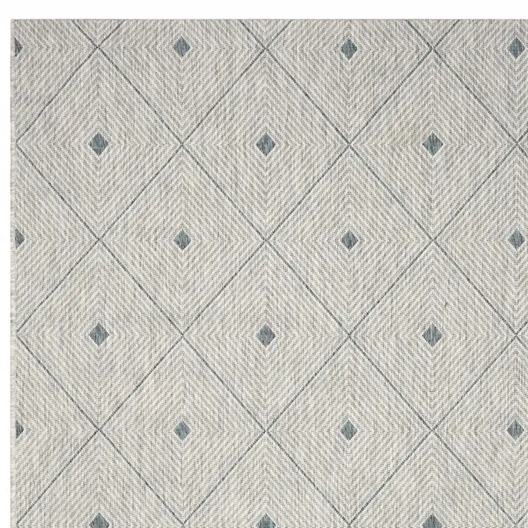 5' X 8' Blue And Gray Indoor Outdoor Area Rug