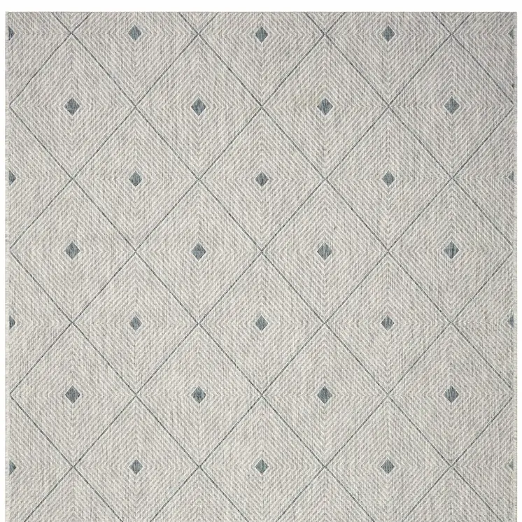 8' X 10' Blue And Gray Indoor Outdoor Area Rug