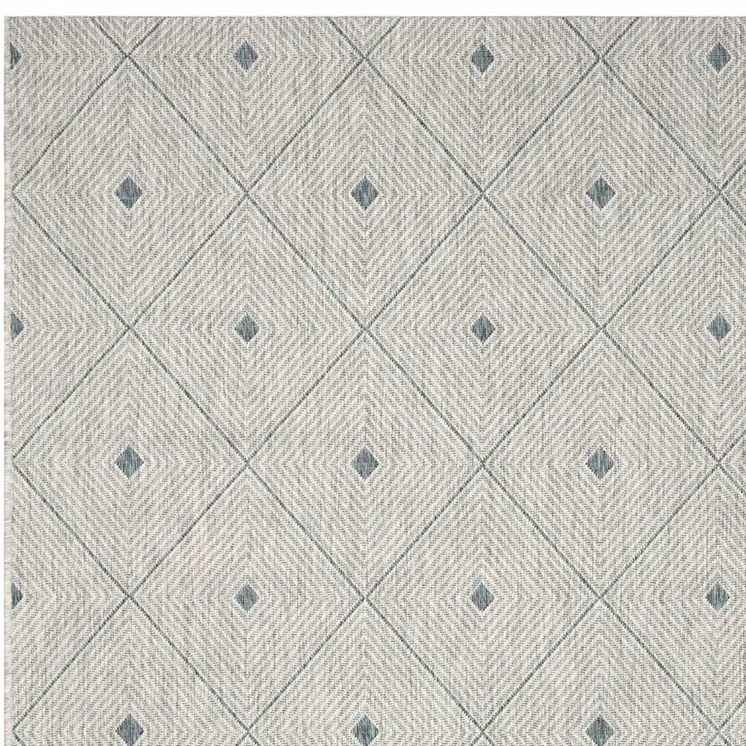 8' X 10' Blue And Gray Indoor Outdoor Area Rug