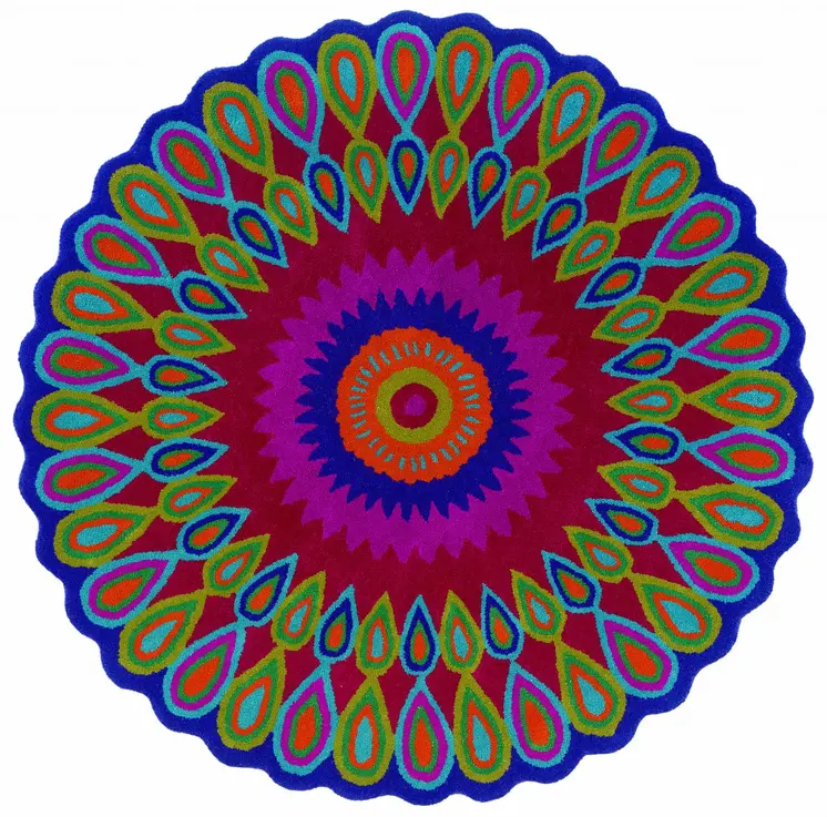 5' Pink Wool Hand Tufted Round Rug