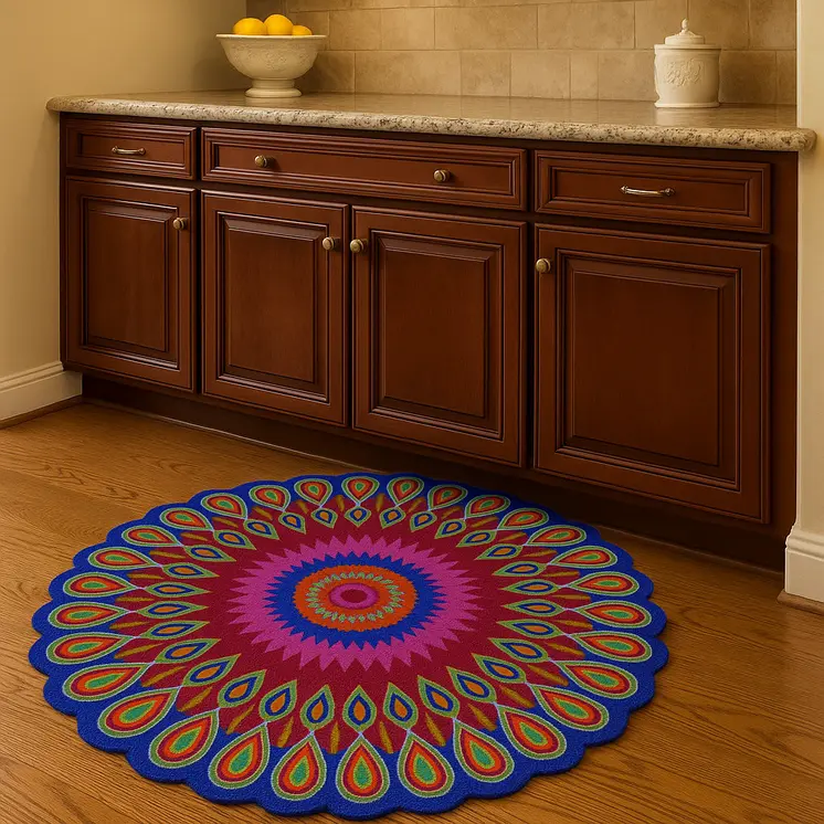 5' Pink Wool Hand Tufted Round Rug