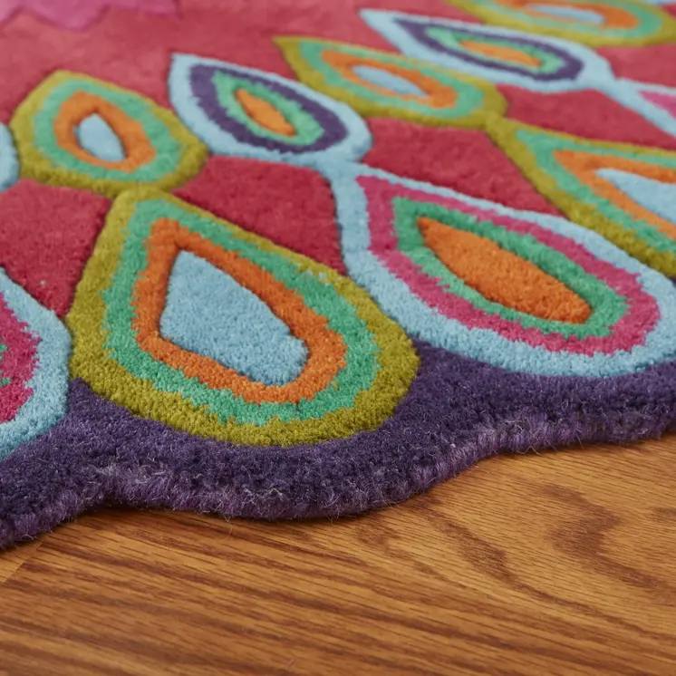 8' Pink Wool Hand Tufted Round Rug