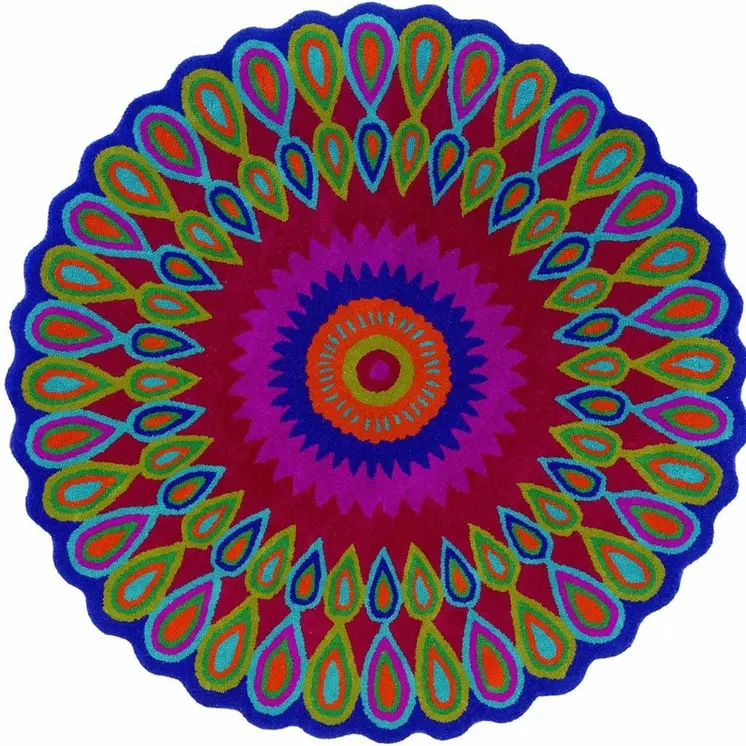 8' Pink Wool Hand Tufted Round Rug