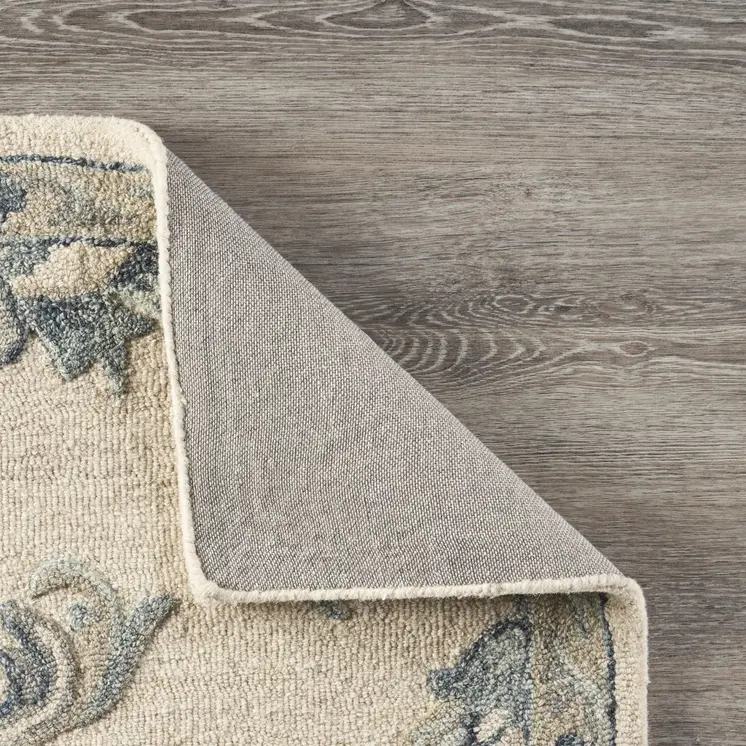 5' X 7' Light Blue Wool Hand Tufted Area Rug