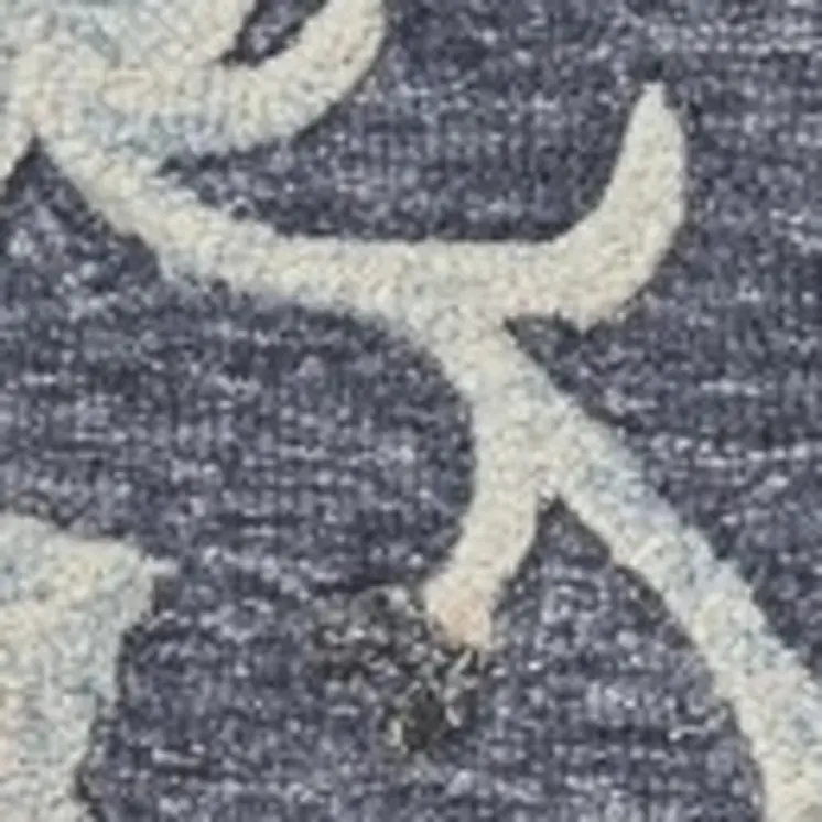 7' X 9' Blue And Gray Wool Hand Tufted Area Rug