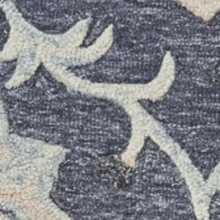 7' X 9' Blue And Gray Wool Hand Tufted Area Rug