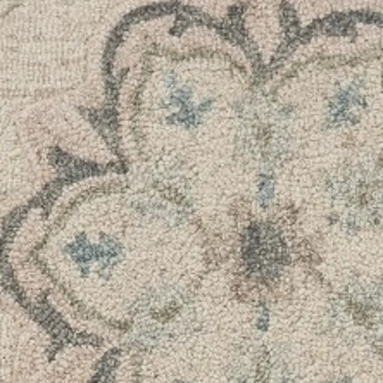 5' X 7' Blue And Ivory Wool Hand Tufted Area Rug
