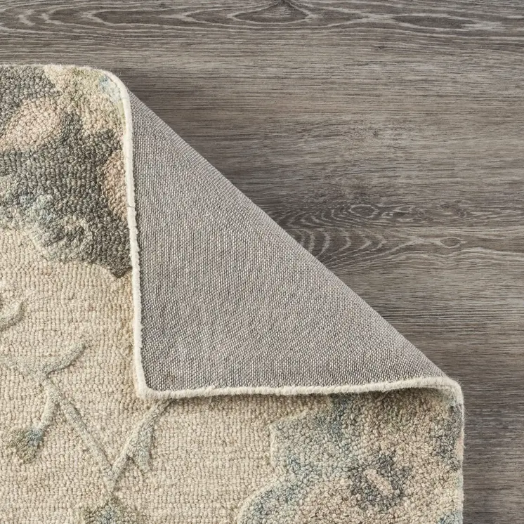 5' X 7' Blue And Ivory Wool Hand Tufted Area Rug