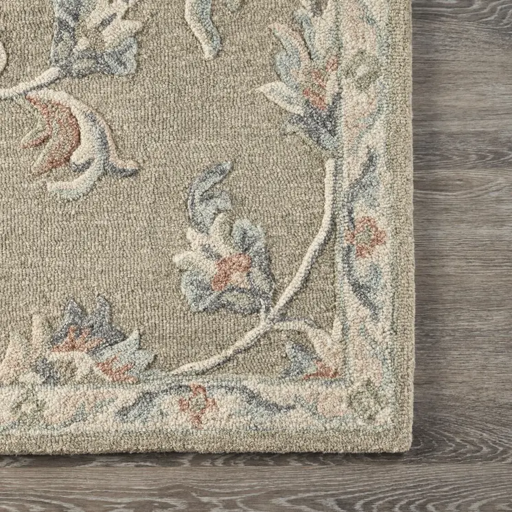 5' X 7' Gray Wool Hand Tufted Area Rug