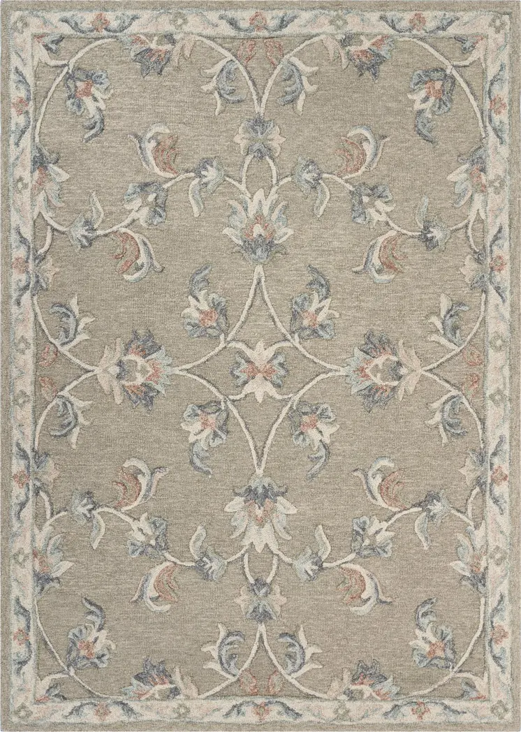7' X 9' Gray Wool Hand Tufted Area Rug