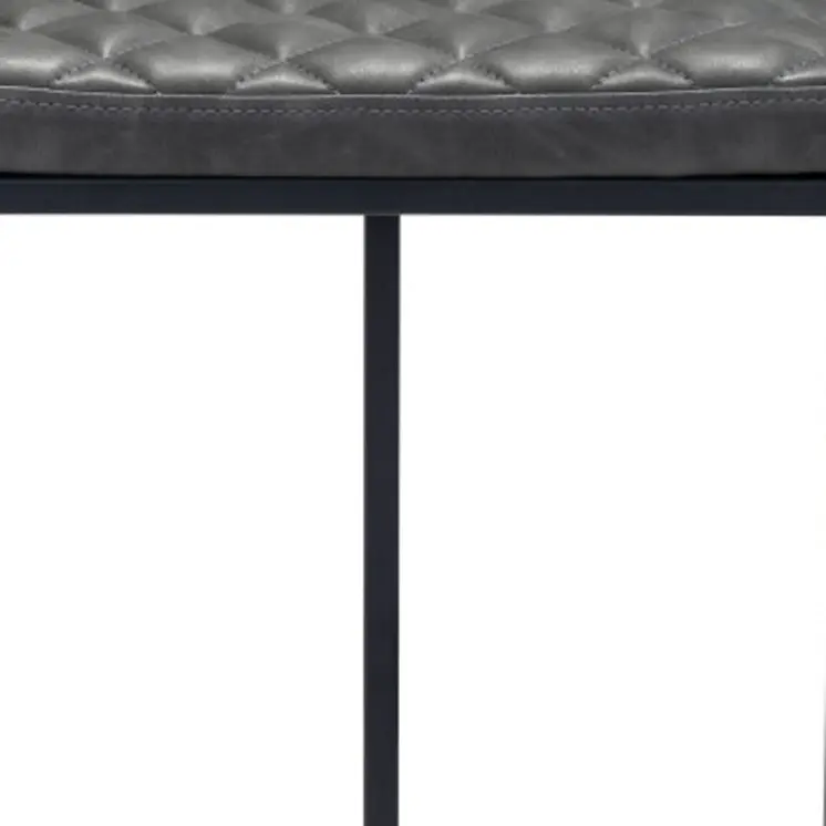 30" Gray And Black Steel Backless Bar Height Bar Chair