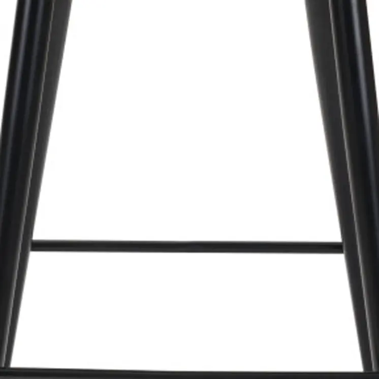 30" Gray And Black Velvet And Steel Bar Height Bar Chair